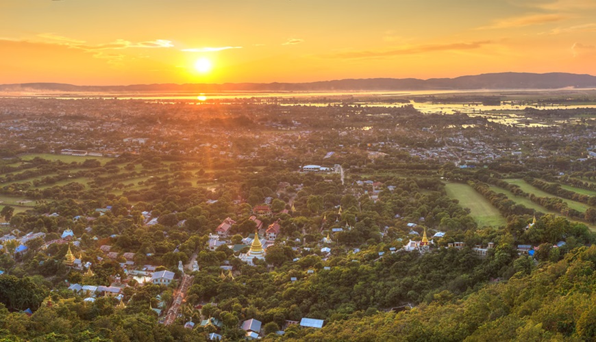Admiring sunset in Mandalay