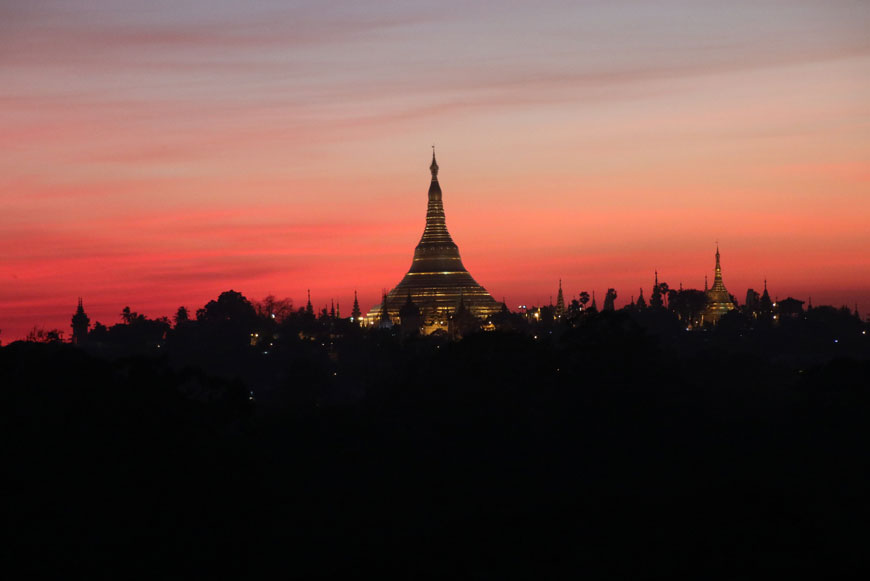 Admiring Yangon sunset