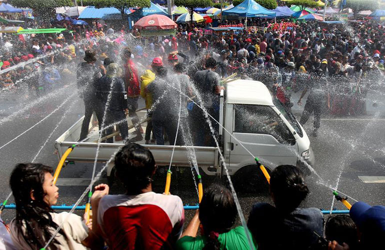 Water festival in Yangon Myanmar