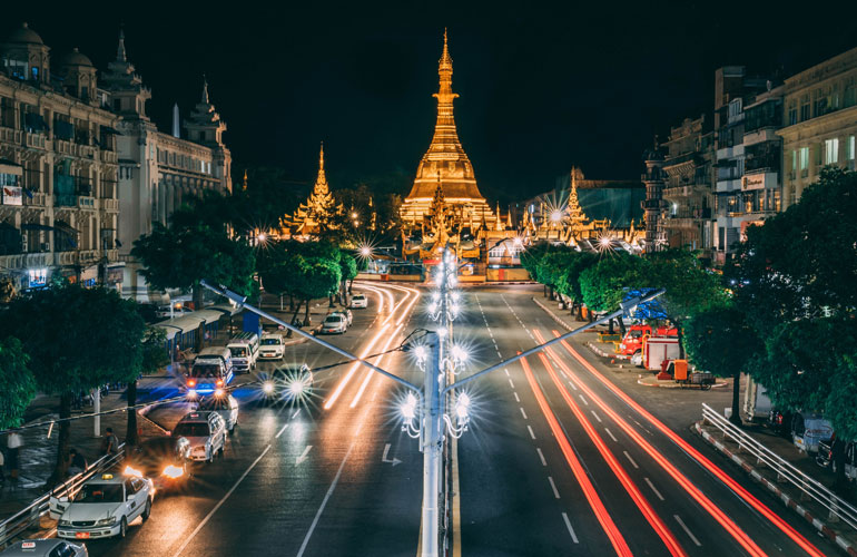 Seeing Yangon at night