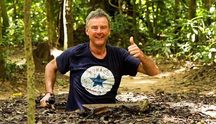 Exploring Cu Chi Tunnels with tourists