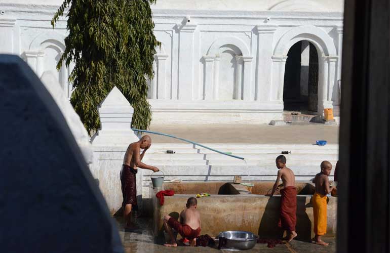 Young Monks Shower